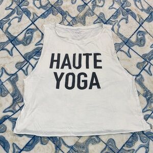 Emi Jay White Tank Top with Black Print